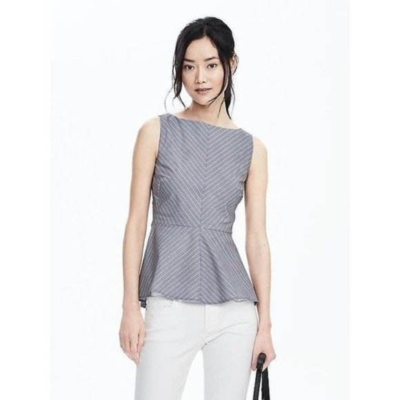 NWT Banana Republic striped peplum top - Picture 1 of 1